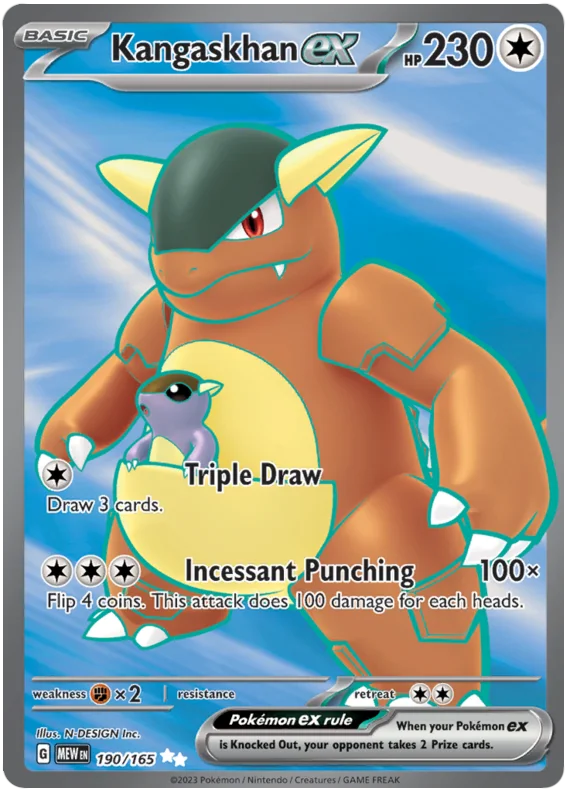 Kangaskhan ex Full Art 151 Single Pokemon Card