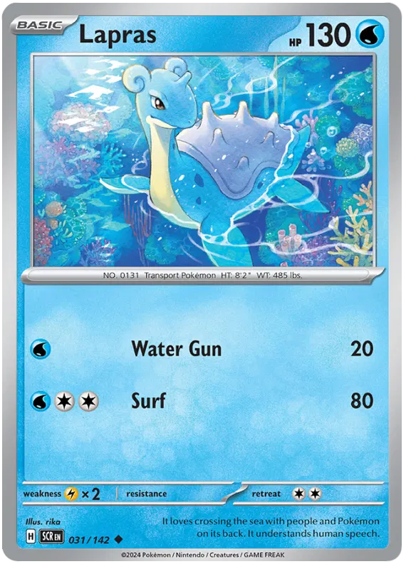 Lapras Stellar Crown Pokemon Single Card 031/142