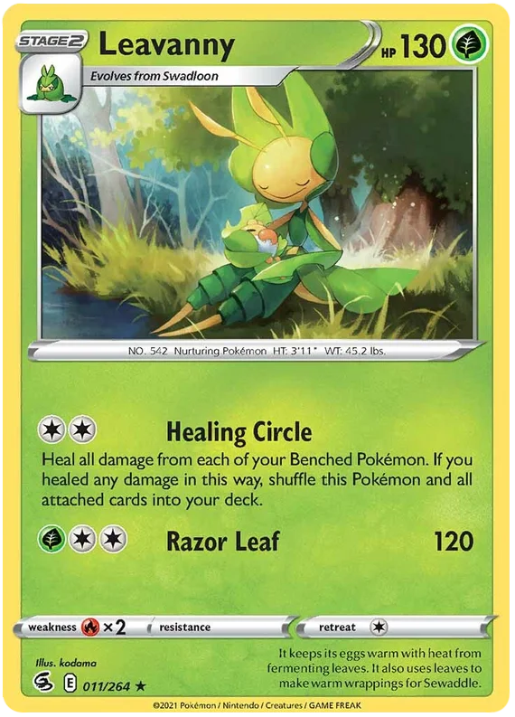 Leavanny Fusion Strike Pokemon Card Singles 011/264