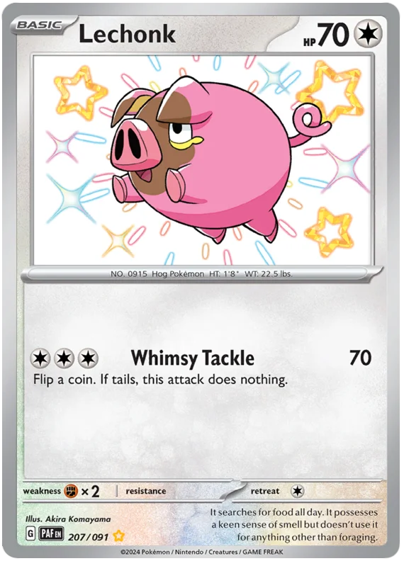 Lechonk Paldean Fates Pokemon Card Single 207/091