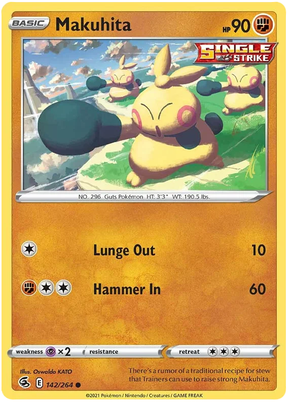 Makuhita Fusion Strike Pokemon Card Singles 142/264