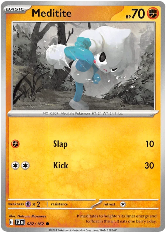 Meditite Temporal Forces Pokemon Single 082/162