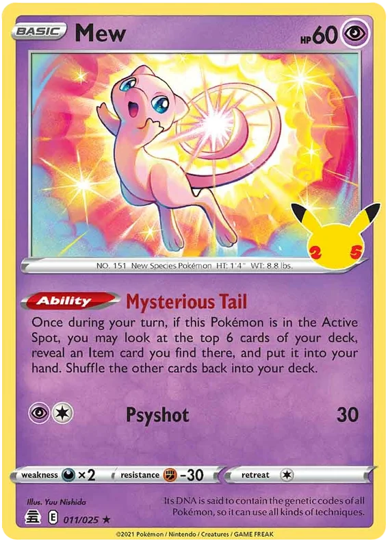 Mew Celebrations Pokemon Card Single 011/025