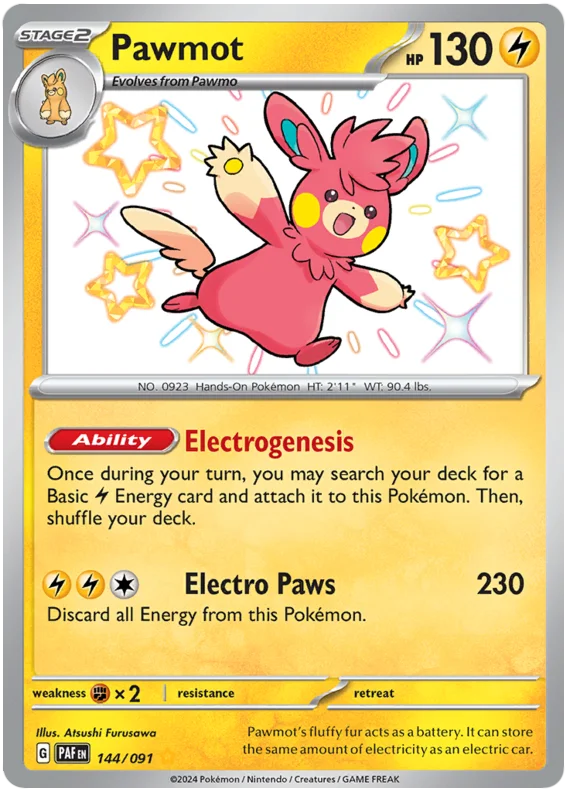 Pawmot Paldean Fates Pokemon Card Single 144/091
