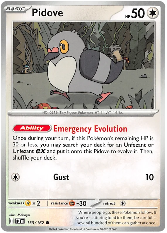 Pidove Temporal Forces Pokemon Single 133/162