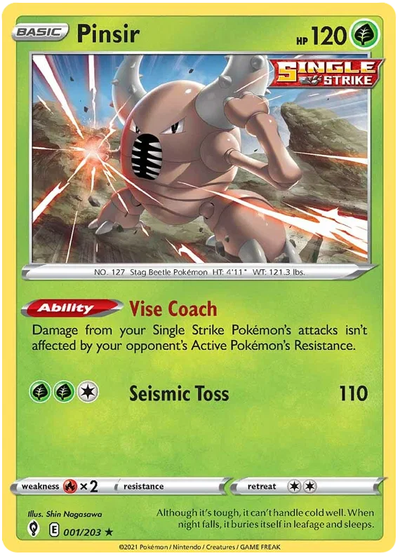 Pinsir 001/203 - Pokemon TCG Evolving Skies card