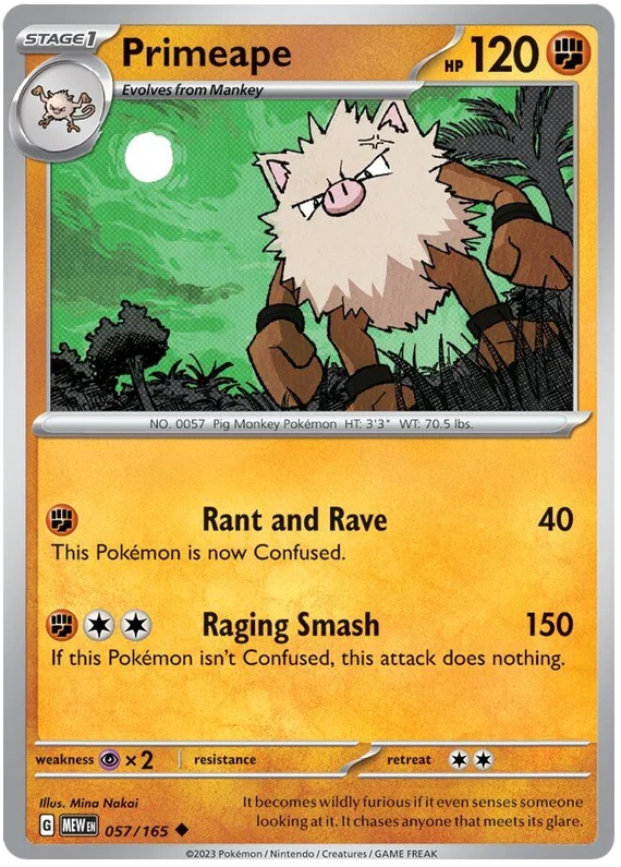 Primeape 151 Single Pokemon Card