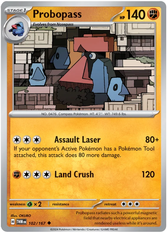 Probopass Twilight Masquerade Pokemon Single 102/167