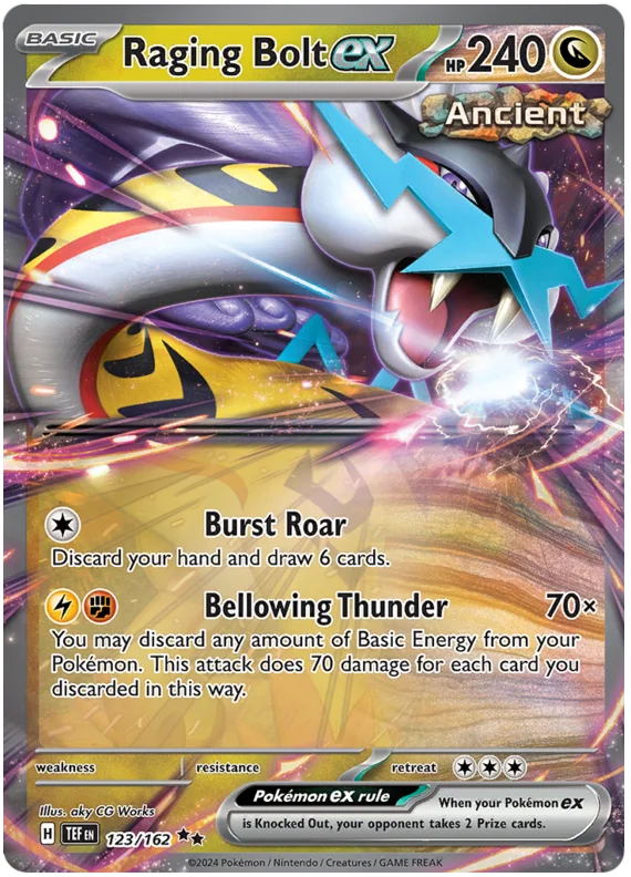 Raging Bolt ex Temporal Forces Pokemon Single 123/162