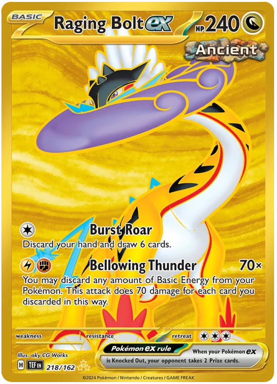 Raging Bolt ex Temporal Forces Pokemon Single 208/162