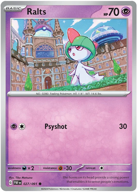 Ralts Paldean Fates Pokemon Card Single 027/091