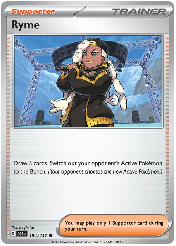 Ryme Obsidian Flames Single Pokemon Card