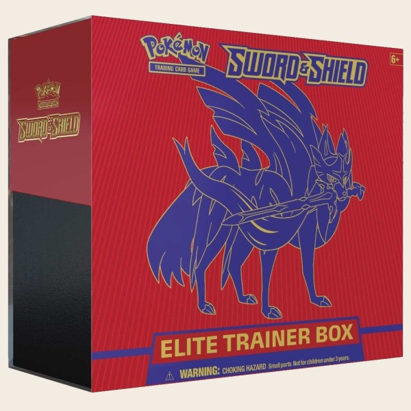 Pokémon Sword & Shield Elite Trainer Box featuring Zacian