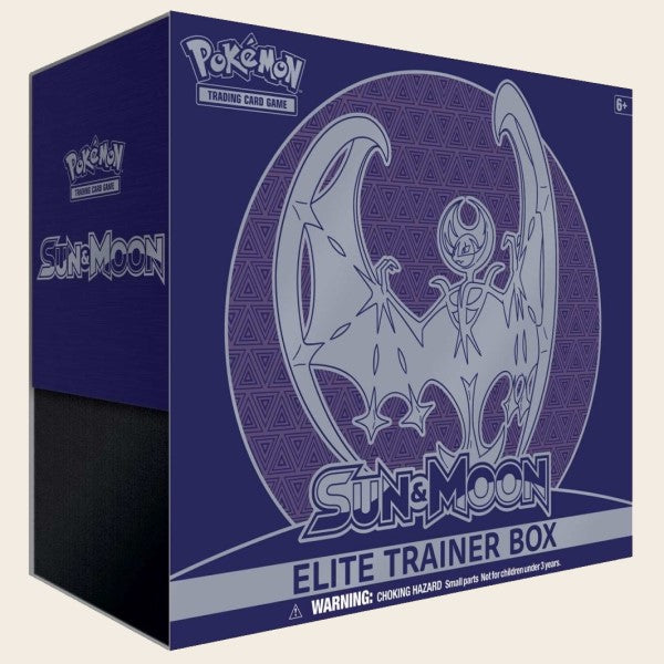 Pokémon Sun & Moon Elite Trainer Box featuring Lunala