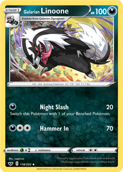 Galarian Linoone - Sword & Shield 118/202 Pokémon card