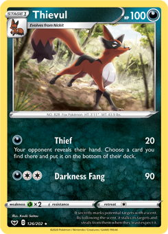 Thievul - Sword & Shield 126/202 Pokémon card