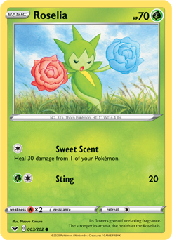 Roselia - Sword & Shield 003/202 Pokémon card