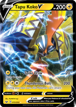 Tapu Koko V - Sword & Shield 072/202 Pokémon card