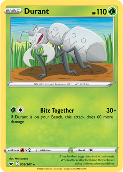 Durant - Sword & Shield 008/202 Pokémon card