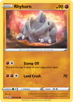 Rhyhorn - Sword & Shield 097/202 Pokémon card