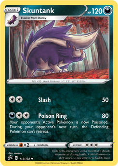 Skuntank - Rebel Clash 115/192 Pokémon card