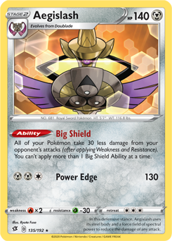 Aegislash - Rebel Clash 135/192 Pokémon card