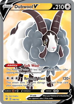 Dubwool V - Rebel Clash 188/192 Pokémon card