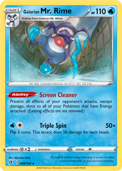 Galarian Mr. Rime - Rebel Clash 038/192 Pokémon card