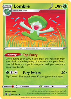 Lombre - Rebel Clash 008/192 Pokémon card