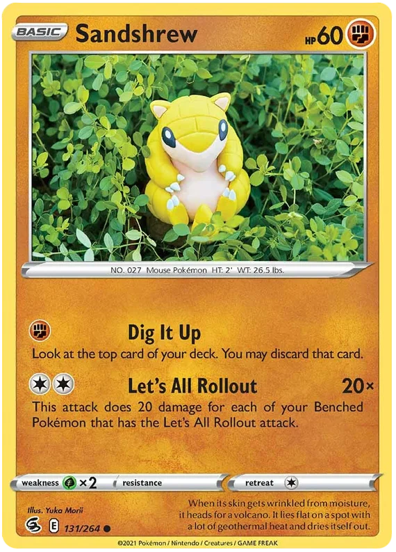Sandshrew Fusion Strike Pokemon Card Singles 131/264