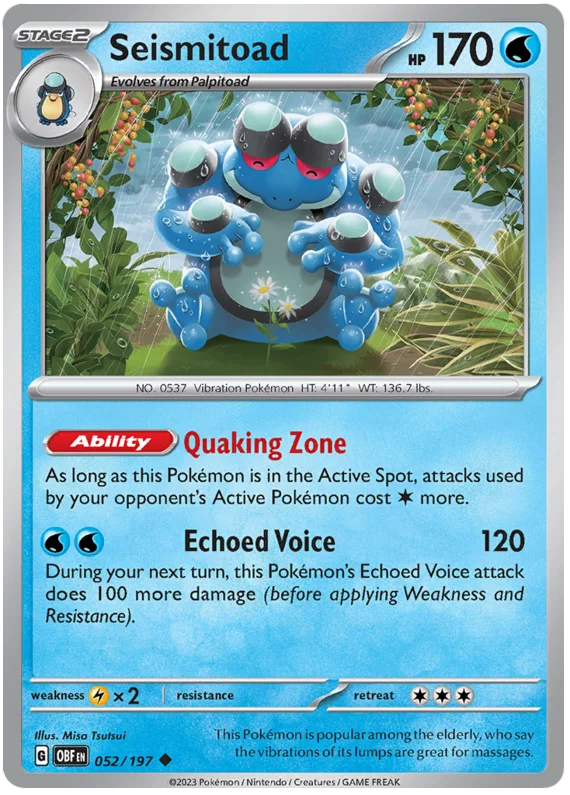 Seismitoad Obsidian Flames Single Pokemon Card