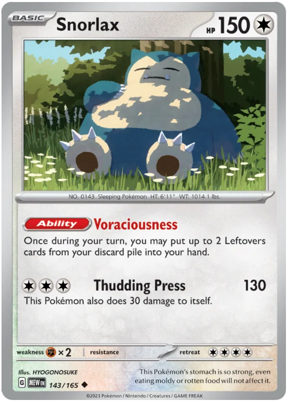 Snorlax 151 Single Pokemon Card