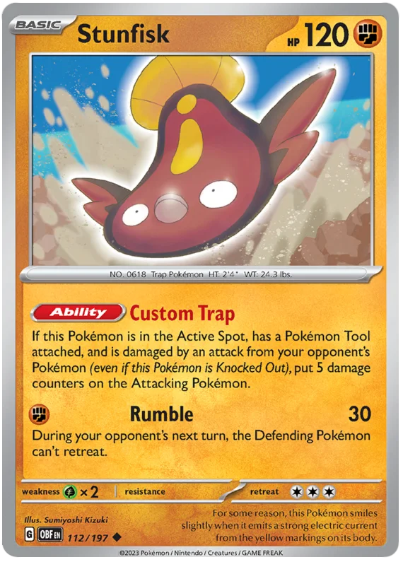 Stunfisk Obsidian Flames Single Pokemon Card