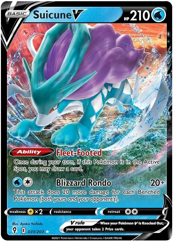 Suicune V 031/203 - Pokemon TCG Evolving Skies card