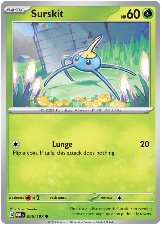 Surskit Obsidian Flames Single Pokemon Card