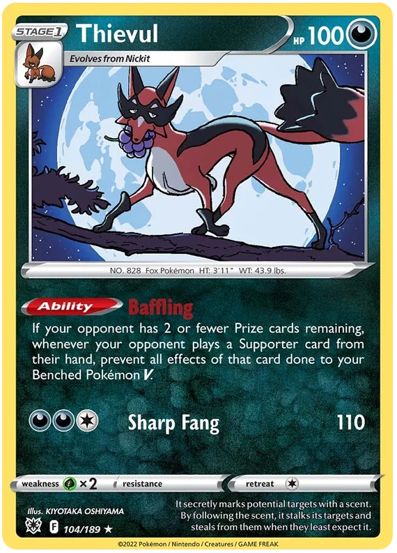 Thievul Astral Radiance Pokemon Card Singles 104/189