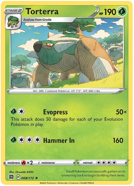 Torterra Brilliant Stars Pokemon Card Singles 008/172