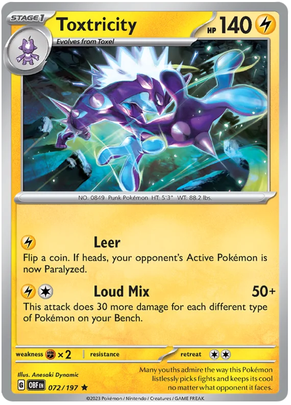 Toxtricity Obsidian Flames Single Pokemon Card
