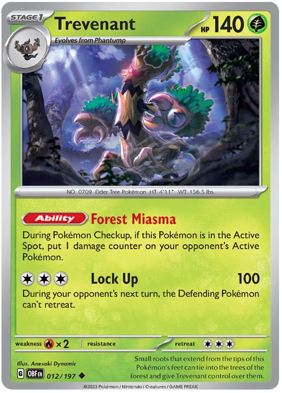 Trevenant Obsidian Flames Single Pokemon Card