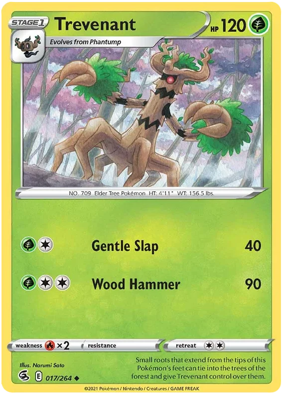 Trevenant Fusion Strike Pokemon Card Singles 017/264