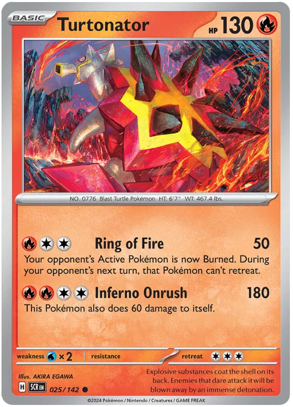 Turtonator Stellar Crown Pokemon Single Card 025/142