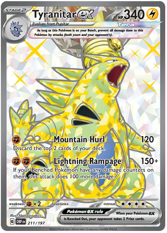 Tyranitar ex Full Art Obsidian Flames Single Pokemon Card