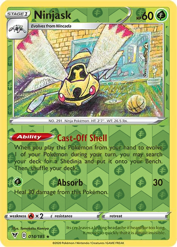 Ninjask 014/185, Vivid Voltage, Reverse Holo finish, representative matte composite