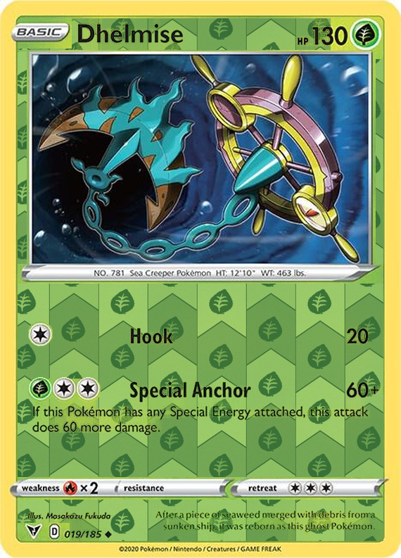Dhelmise 019/185, Vivid Voltage, Reverse Holo finish, representative matte composite