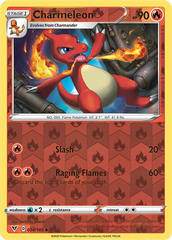 Charmeleon 024/185, Vivid Voltage, Reverse Holo finish, representative matte composite