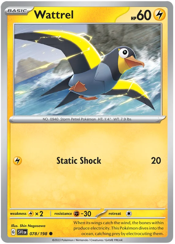 Wattrel 078 Scarlet & Violet Base Set Pokemon Card Single