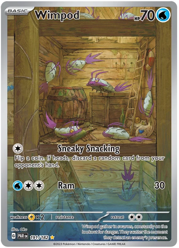 Wimpod Illustration Rare Paradox Rift Single Pokemon Card 191/182