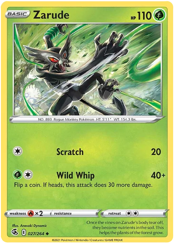 Zarude Fusion Strike Pokemon Card Singles 027/264