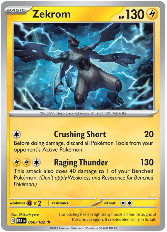Zekrom Paradox Rift Single Pokemon Card 066/182