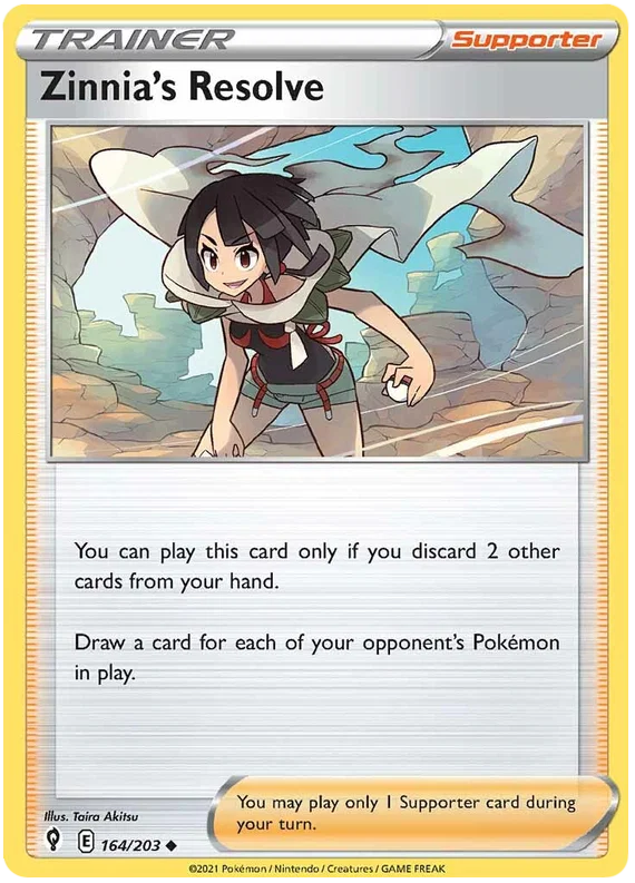 Zinnia's Resolve 164/203 - Pokemon TCG Evolving Skies card